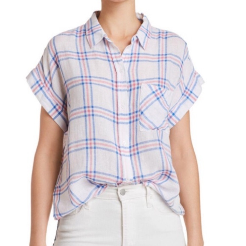 Rails Whitney Raspberry & Azure Button Front Top Size… - Gem